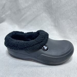 Crocs Fleece Lined Black Slip On Clogs Men's Size 4 Women's 6